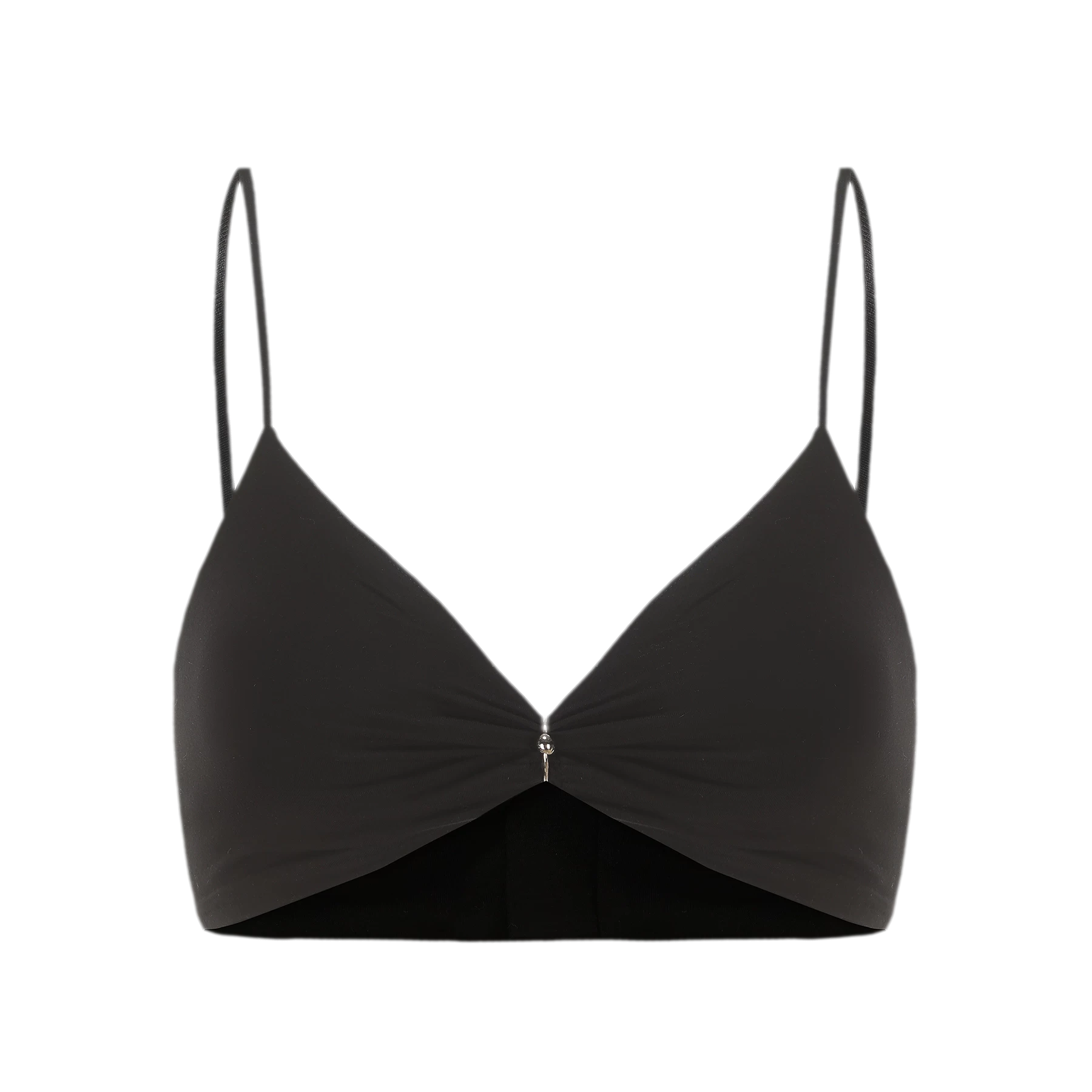 Metal Ring Gathered Bra
