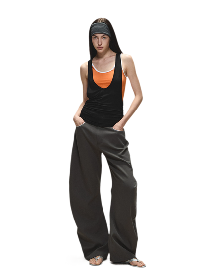 Relaxed Fit Sculpted Wide-Leg Pants