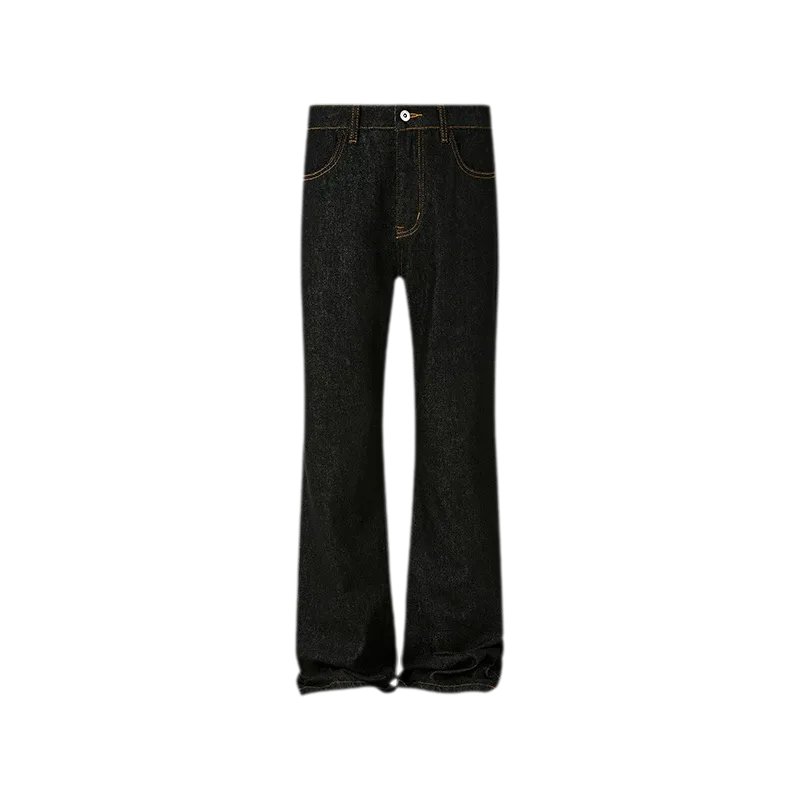 Washed Bootcut Raw-Denim Jeans