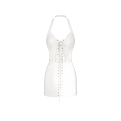 Lace-Up Bodycon Mini Dress