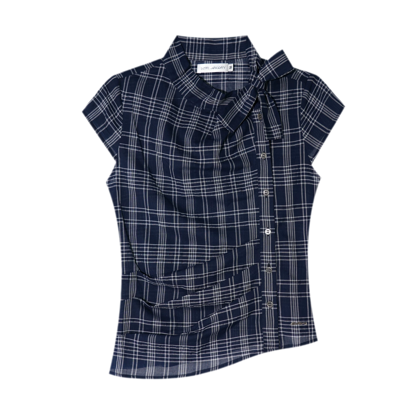 Lyocell Plaid Tie Shirt