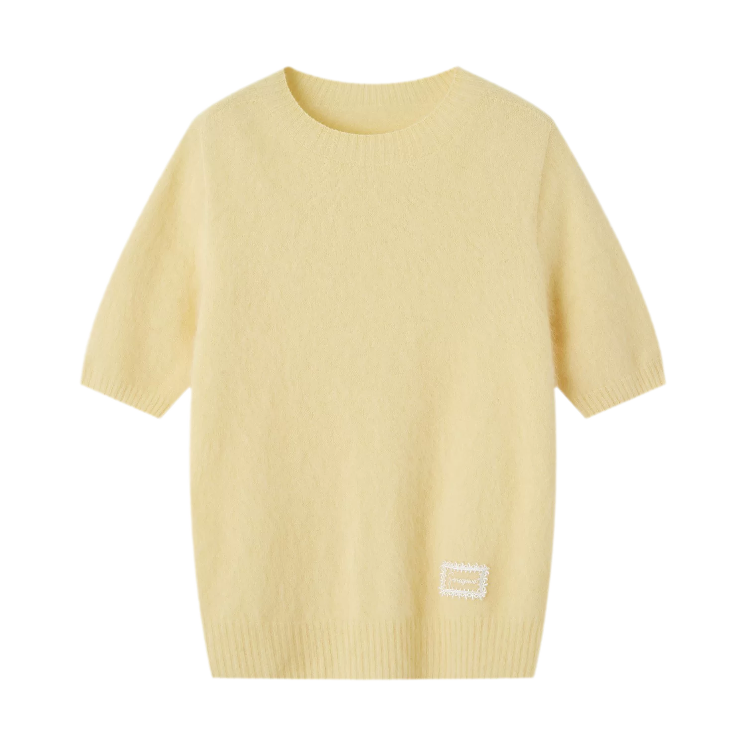 Fuzzy Knit Short Sleeve Sweater
