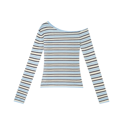 Contrast Stripe Cropped Knit Top