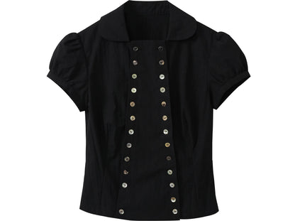 Shell Button Fitted Shirt