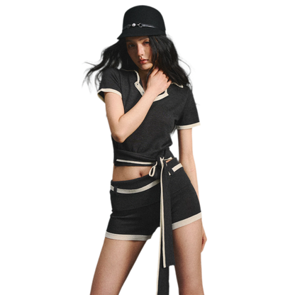 Lyocell Breathable Polo Collar T-Shirt &amp; Contrast Cuff