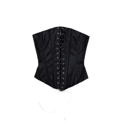 Washed Faux-Leather Corset Belt