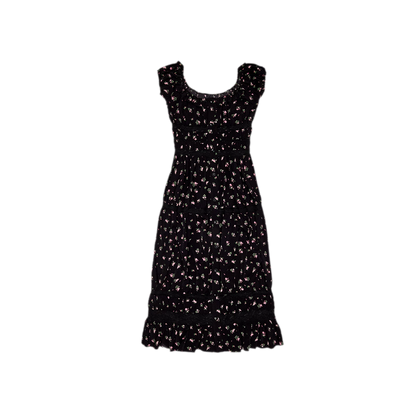 Long Floral Lace Chiffon Dress