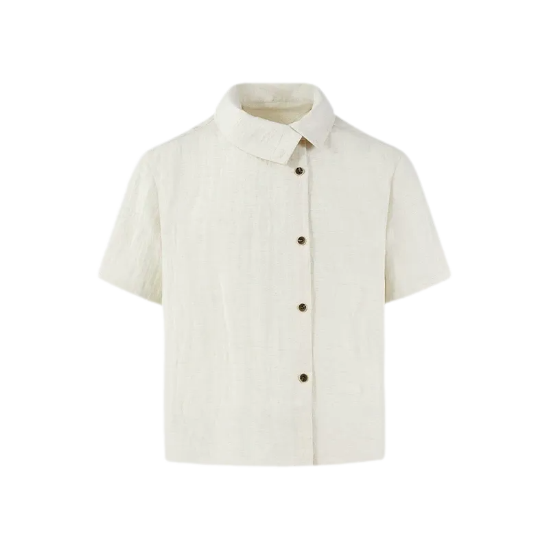 Lyocell Linen Stand Collar Shirt