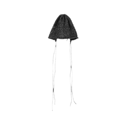 Gorro de punto grueso calado a rayas