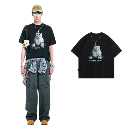Tactile Graphic Loose T-Shirt