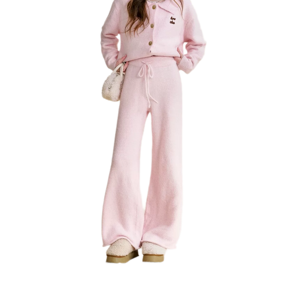 Wool Blend Collared Knit Set