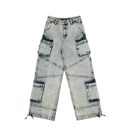 Retro Workwear Wide-Leg Pants