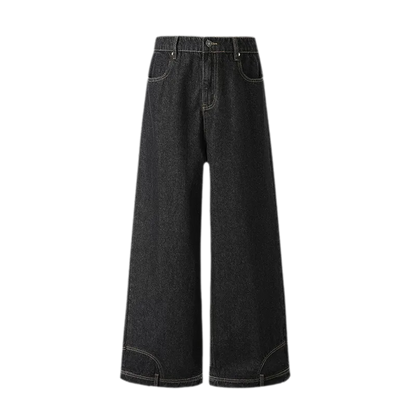 Washed Denim Wide-Leg Jeans