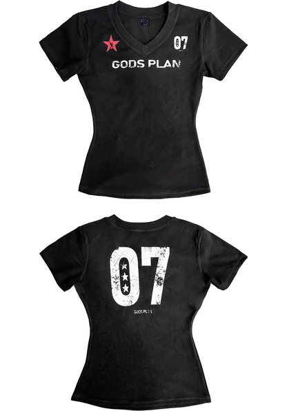 Distressed Graphic Fitted T-Shirt