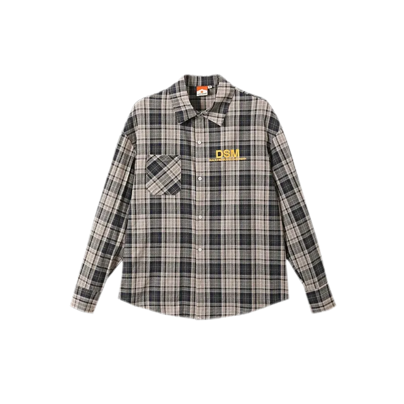 Contrast Plaid Oversized Shirt
