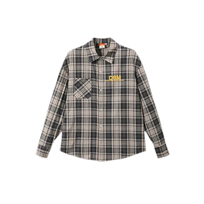 Contrast Plaid Oversized Shirt