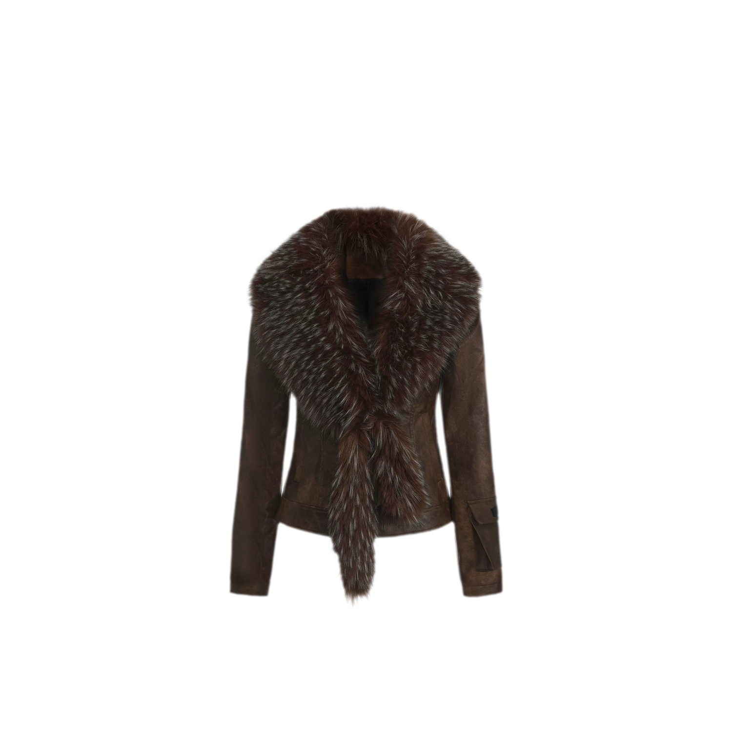 Detachable Collar Cropped Jacket
