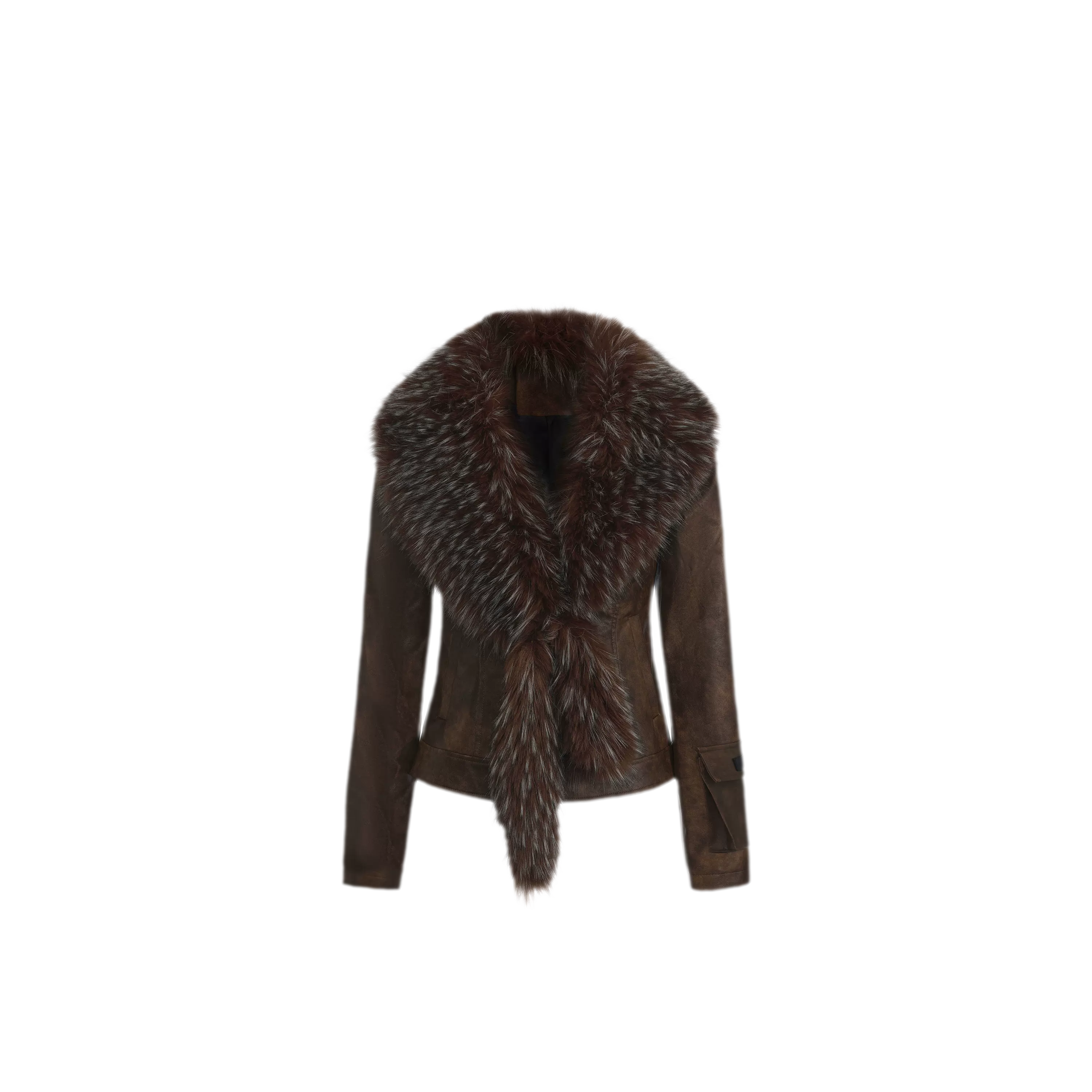 Detachable Collar Cropped Jacket