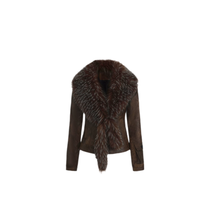 Detachable Collar Cropped Jacket
