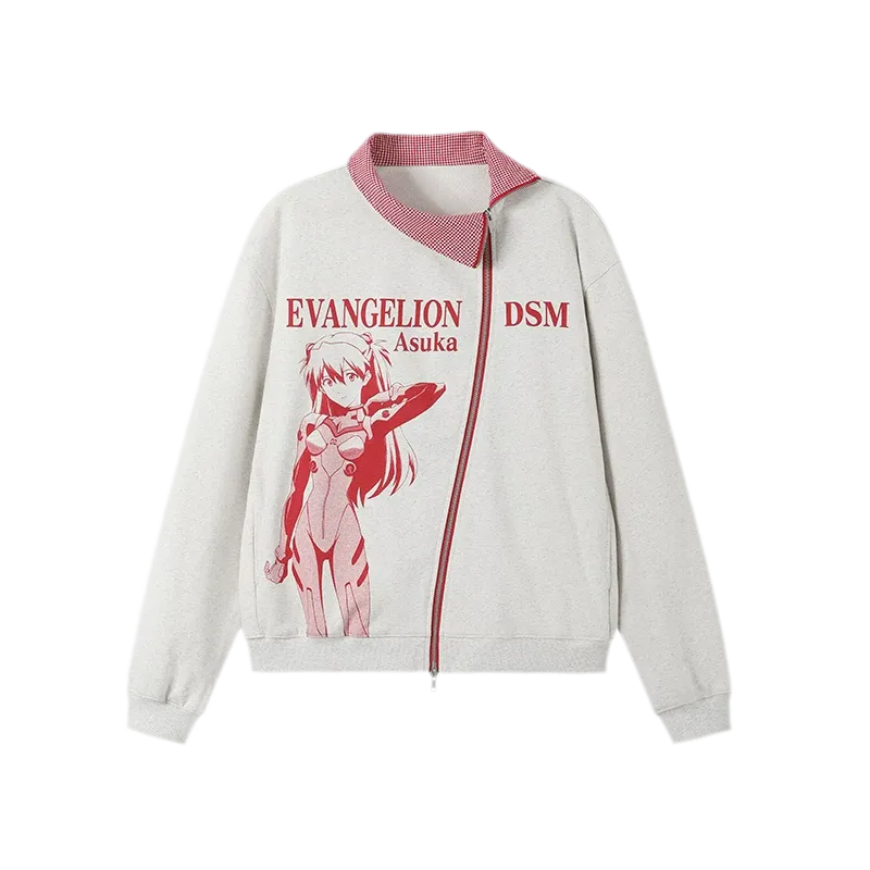 Diagonal Zip Hoodie Cardigan