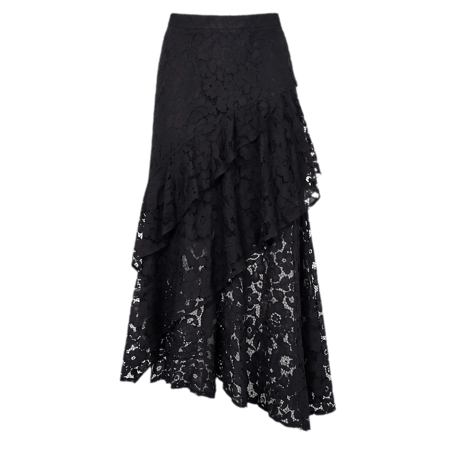 Spray-Dyed Lace Asymmetric Skirt
