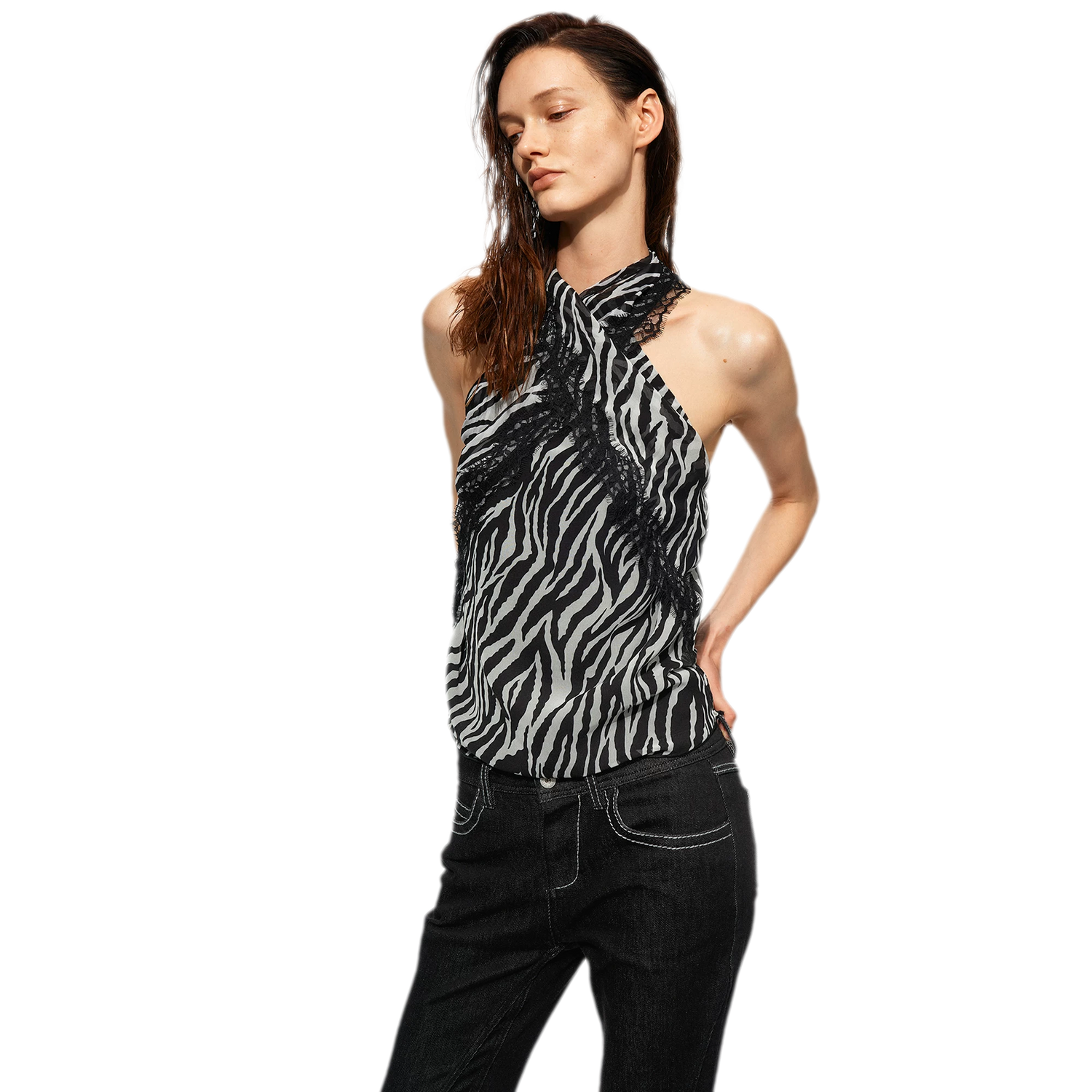 Sheer Halter Chiffon Cami
