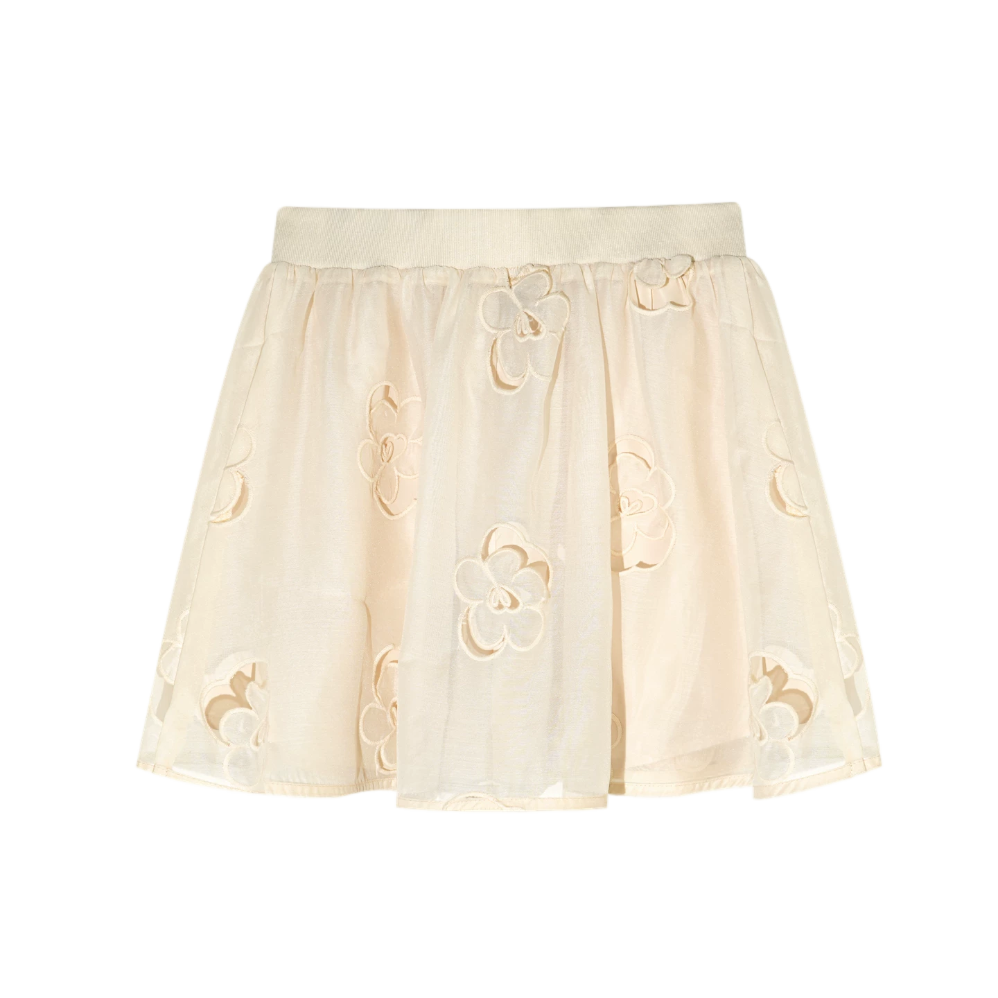 Hollow Floral Embroidered Polo Collar Two-Piece Set