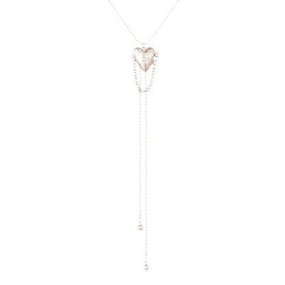 Y-Shaped Heart Tassel Necklace