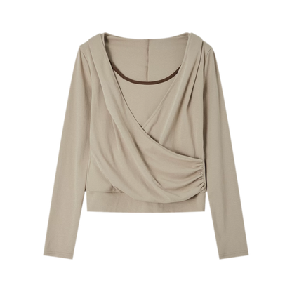 Cross Hooded Long Sleeve Top