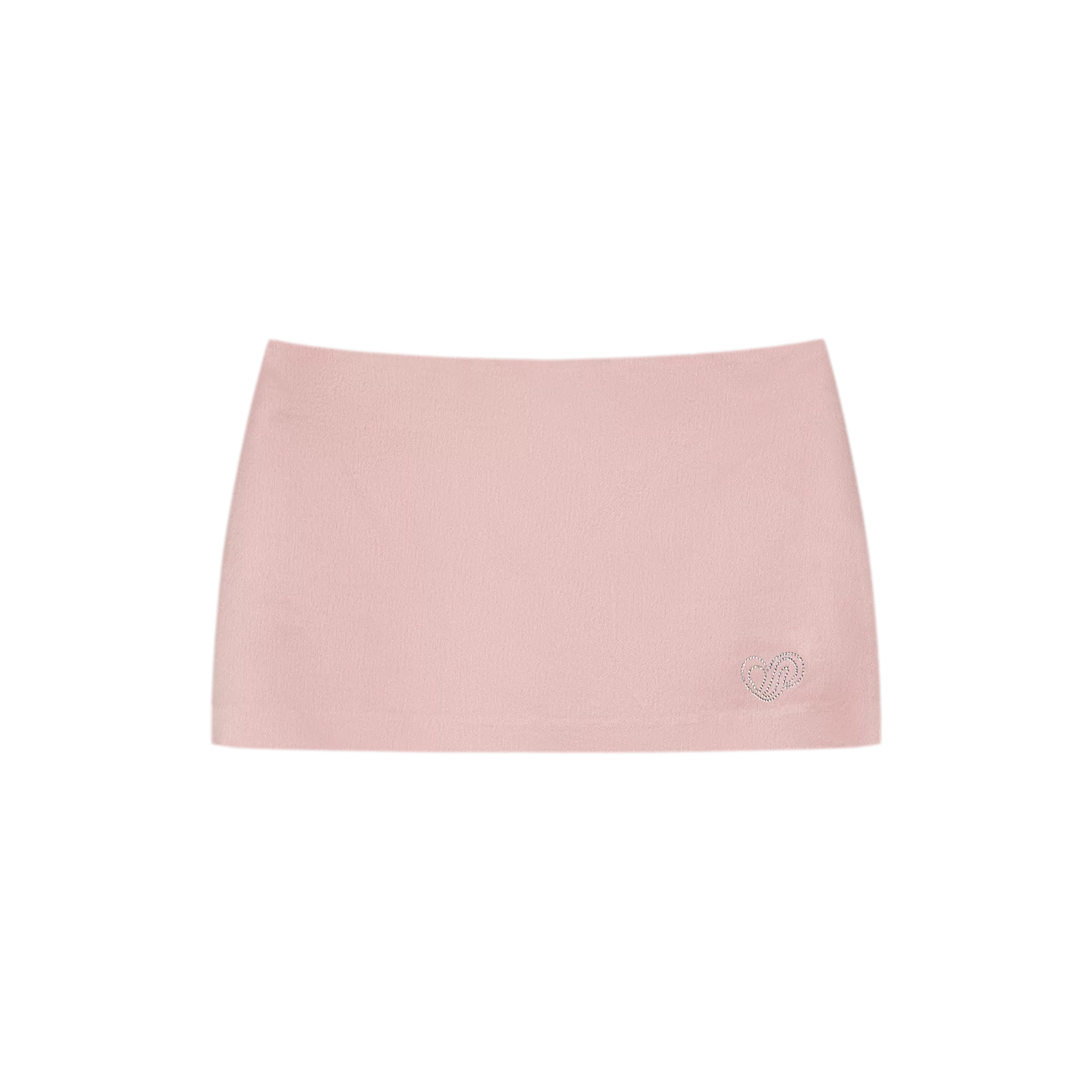 Luminous Focus Heart Rhinestone Acetate Satin Skirt
