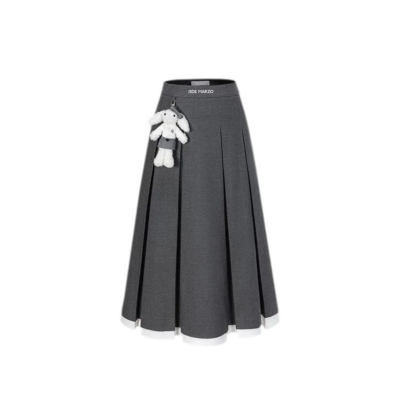 Pleated Suit Midi Skirt