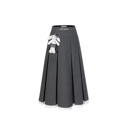 Pleated Suit Midi Skirt