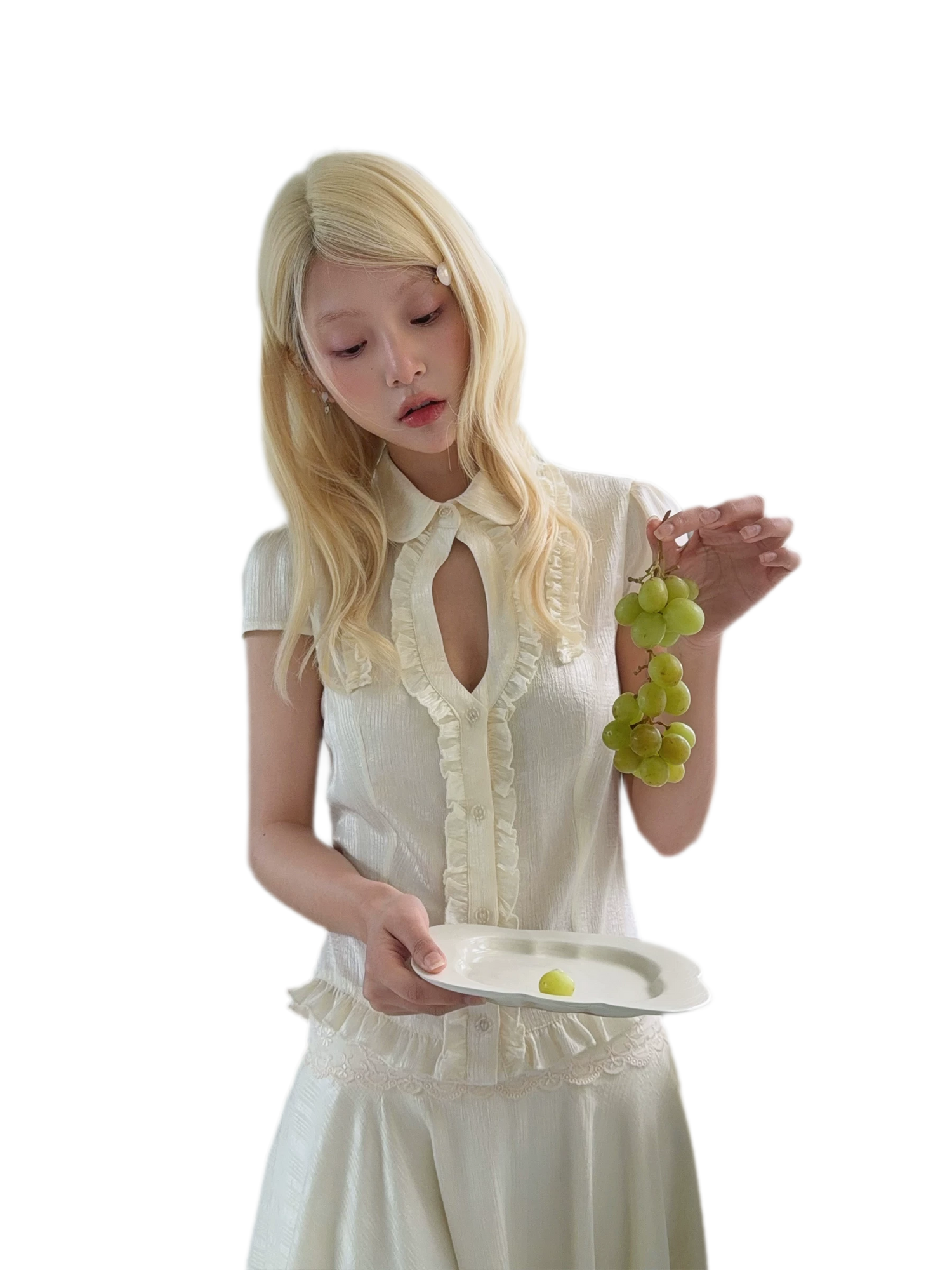 French Ruffle Short Blouse