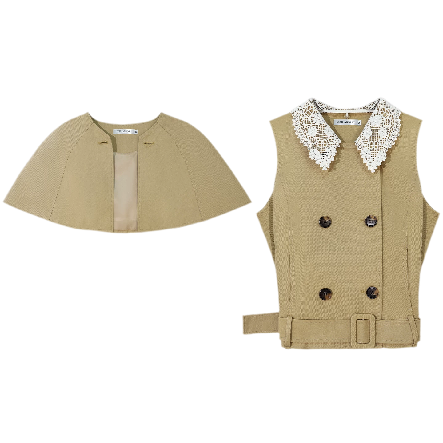 Detachable Lace Collar Cape