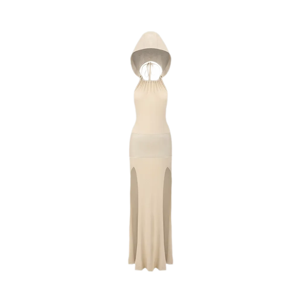 Detachable Hood Cutout Dress