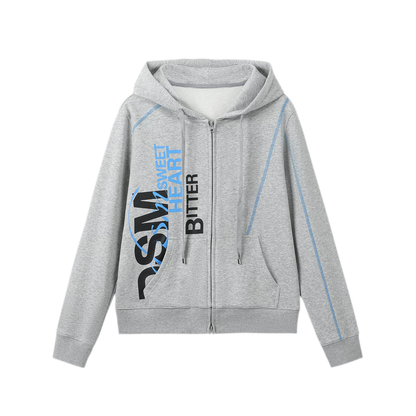 Contrast Stitch Fitted Hooded Sweatshirt