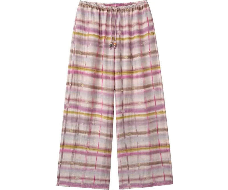 Gradient Plaid Wide-Leg Set