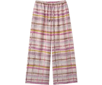 Gradient Plaid Wide-Leg Set