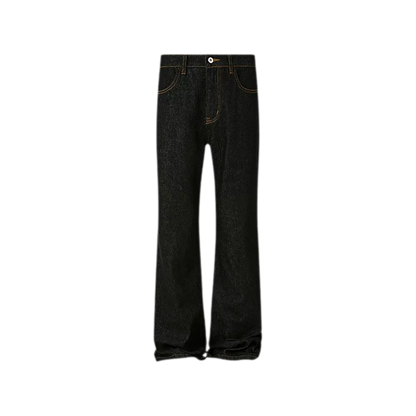 Washed Bootcut Raw-Denim Jeans