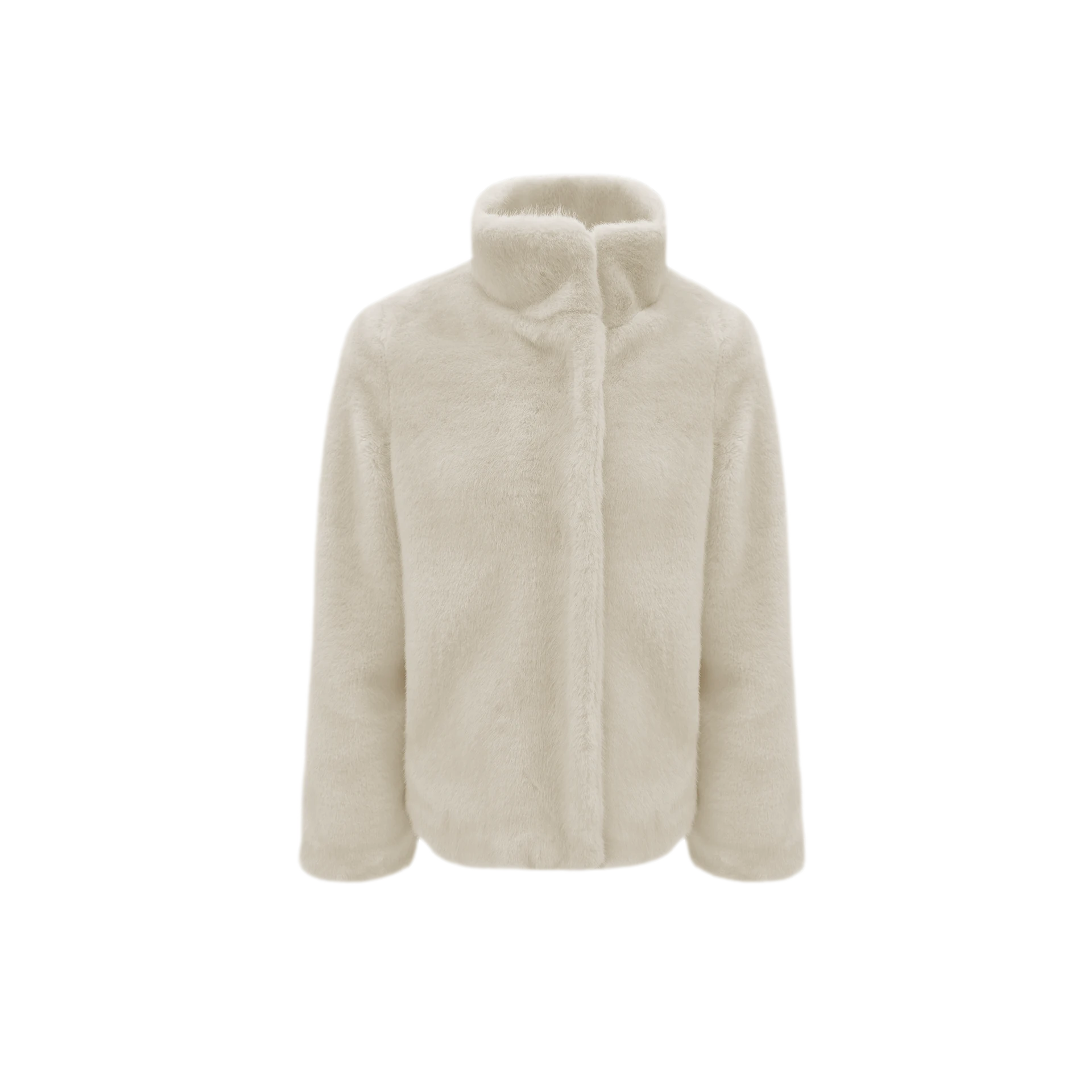 Eco-Friendly Cropped Faux Fur Jacket