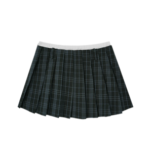 Blue-Gray Plaid (Pleated Skirt) / S