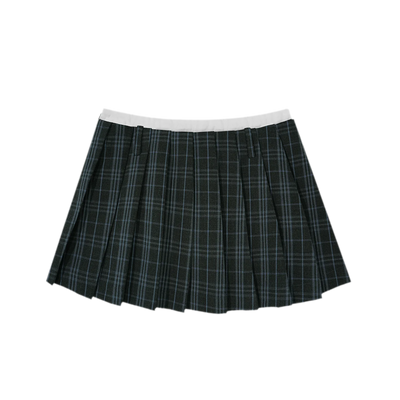 Blue-Gray Plaid (Pleated Skirt) / S