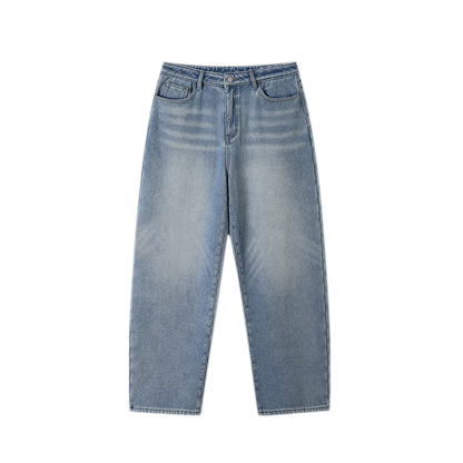 Fleece-Lined Baggy Stacked Jeans