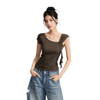 Draped Asymmetric Tee