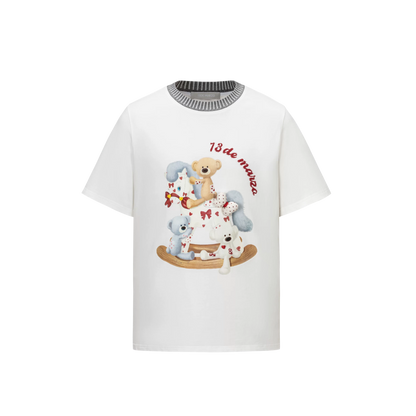 Loose Cotton T-shirt with Rocking