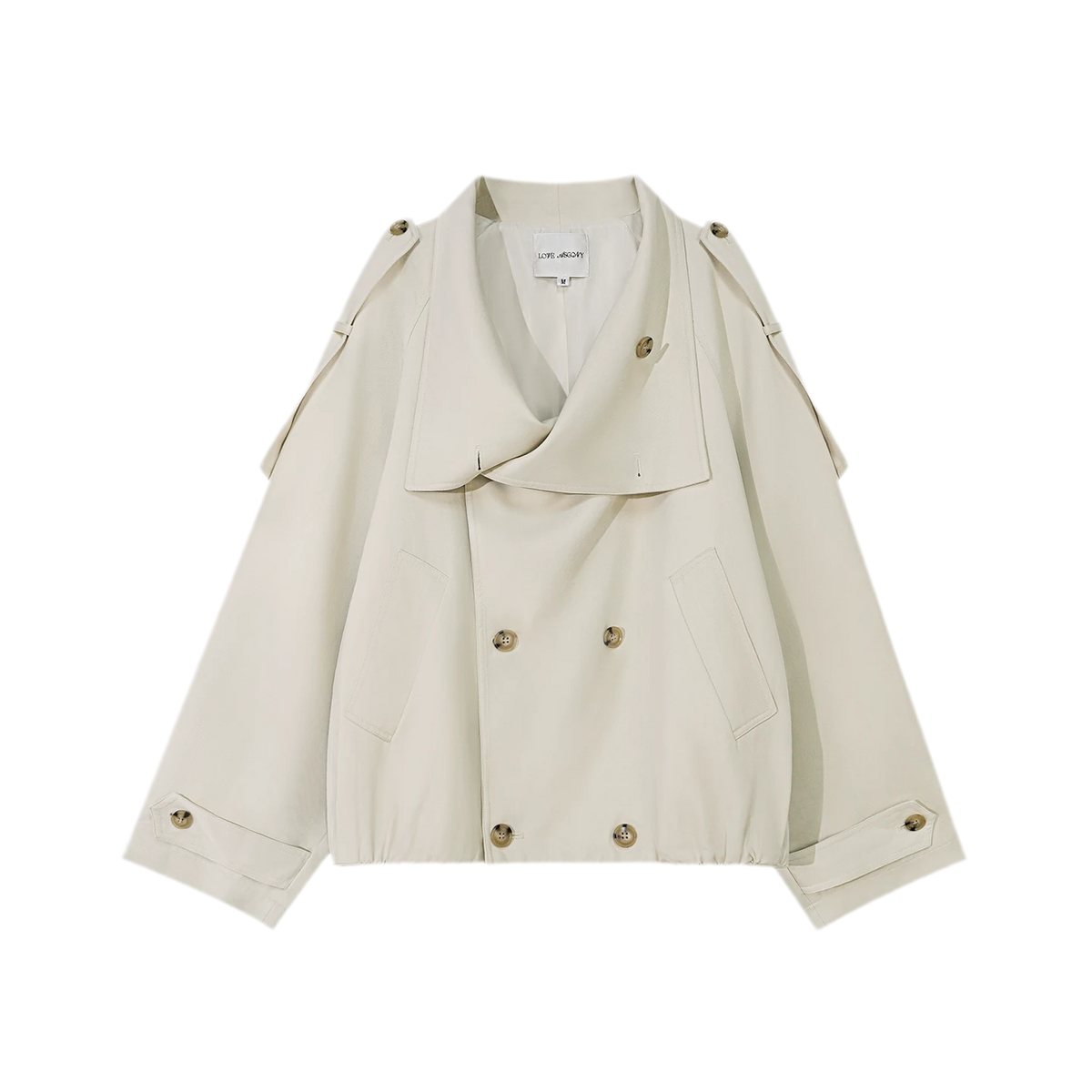 Relaxed Double-Breasted Short Trench