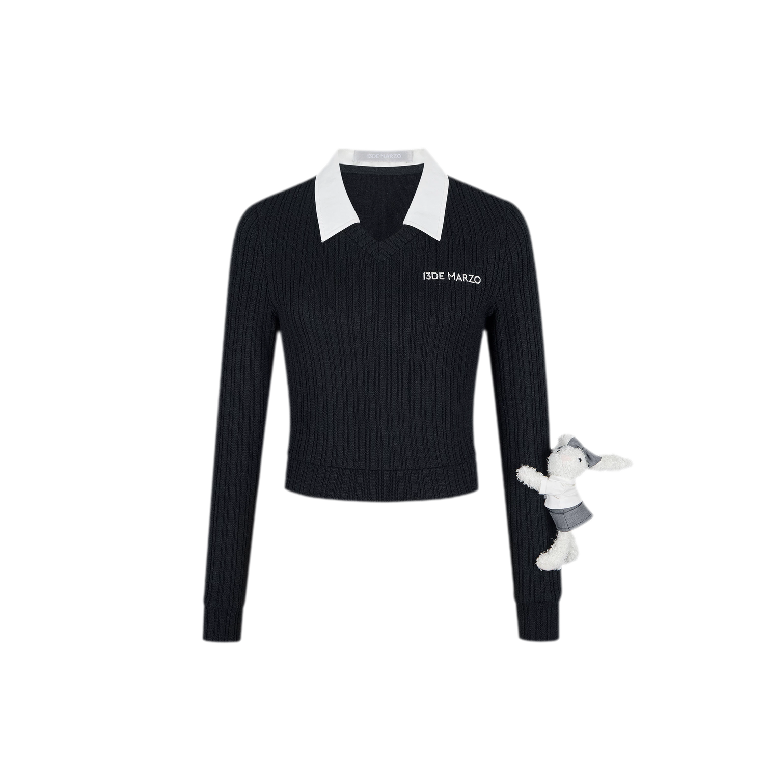 Faux Layered V-neck Sweater