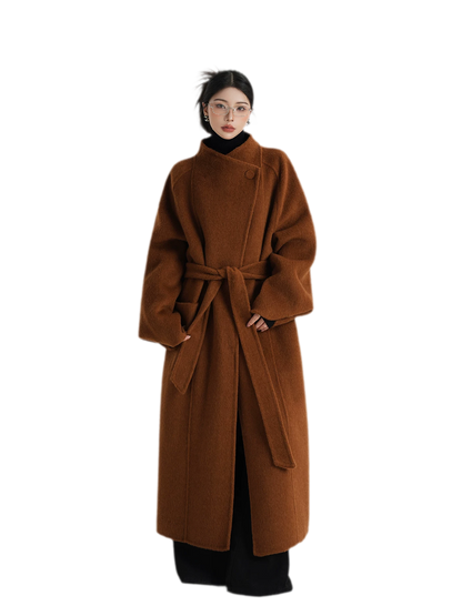 Manteau oversize en laine brossée
