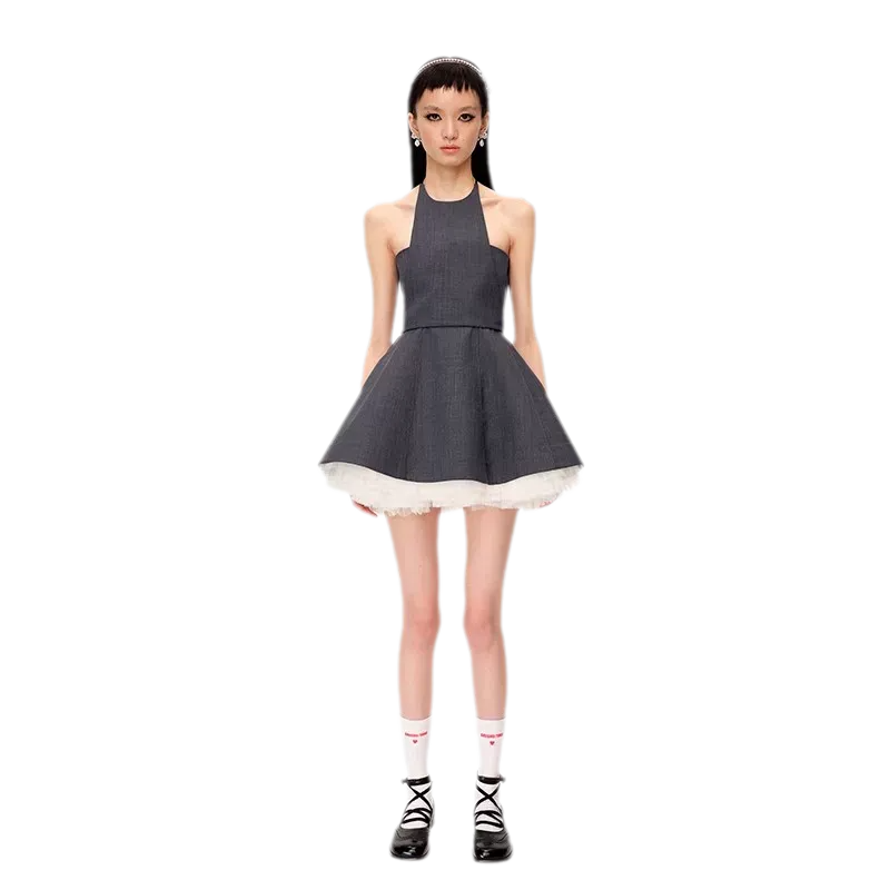 Structured Tulle A-Line Dress