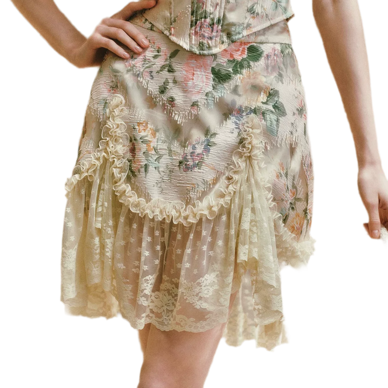Floral Lace Off-Shoulder Set